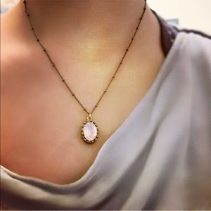 Beautiful Crystal Necklace on Black Bead Chain